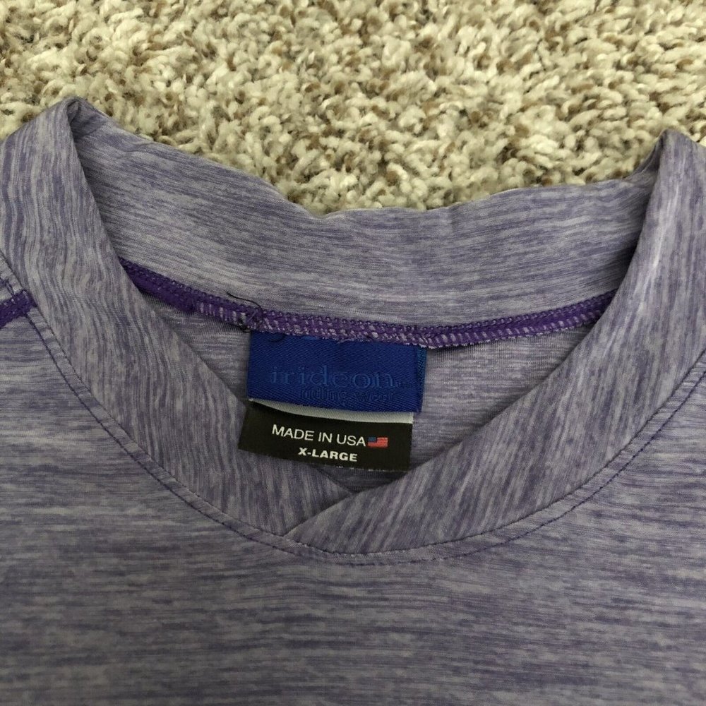 Womens Irideon Riding Wear V Neck Long Sleeve Shirt Purple  Sz XL Vented On Side - Picture 4 of 10